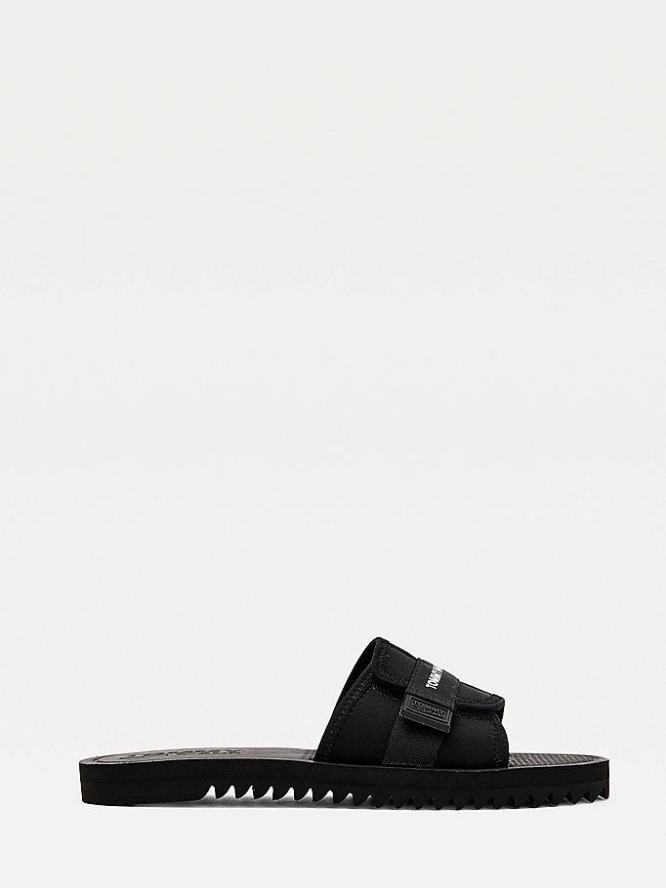 Tommy Hilfiger Slip-On Sandalen Herren Schwarz | AT270DPSC