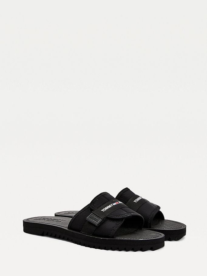 Tommy Hilfiger Slip-On Sandalen Herren Schwarz | AT270DPSC