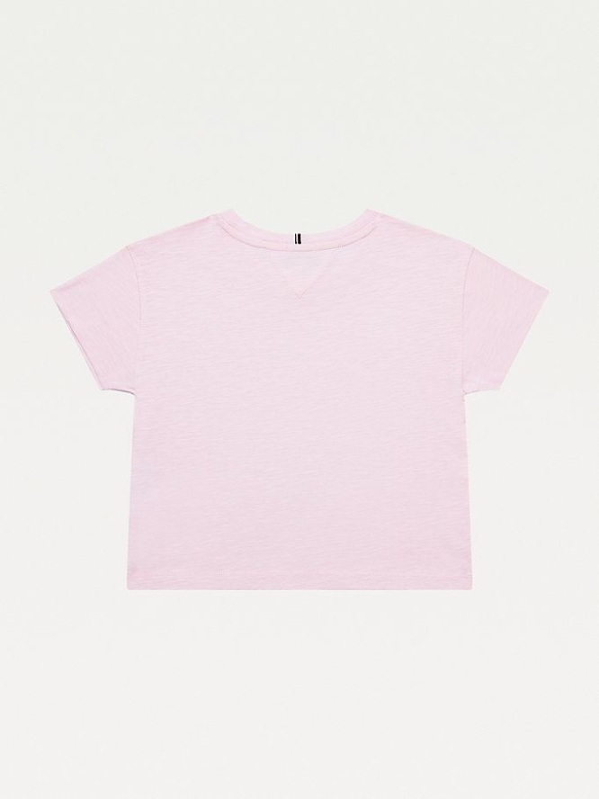 Tommy Hilfiger Slub Jersey Tonal Stripe T-shirts Kinder Rosa Türkis | AT936EUQW