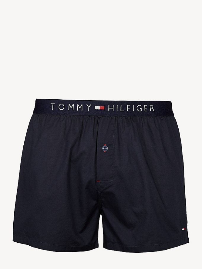 Tommy Hilfiger Smart Baumwoll Poplin Boxers Unterwäsche Herren Navy | AT718YXTI