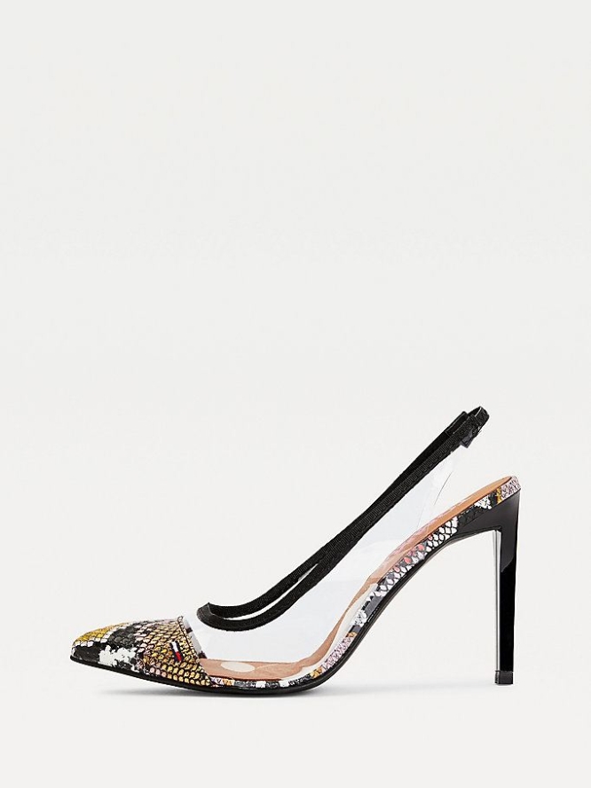 Tommy Hilfiger Snake Print Heels Pumps Damen Schwarz | AT234OBUZ