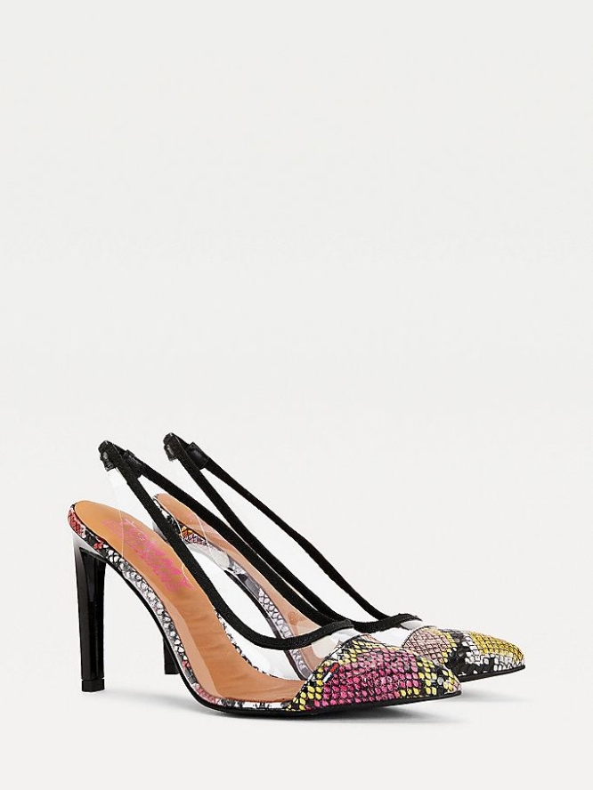 Tommy Hilfiger Snake Print Heels Pumps Damen Schwarz | AT234OBUZ