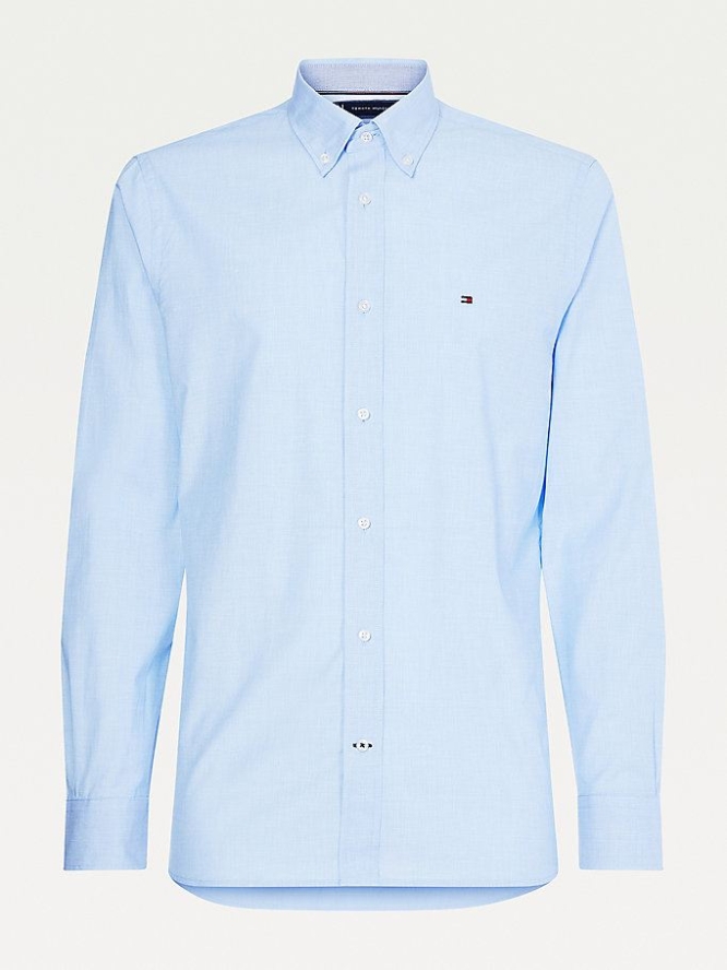 Tommy Hilfiger Soft Poplin Hemd Herren Blau | AT803COXU