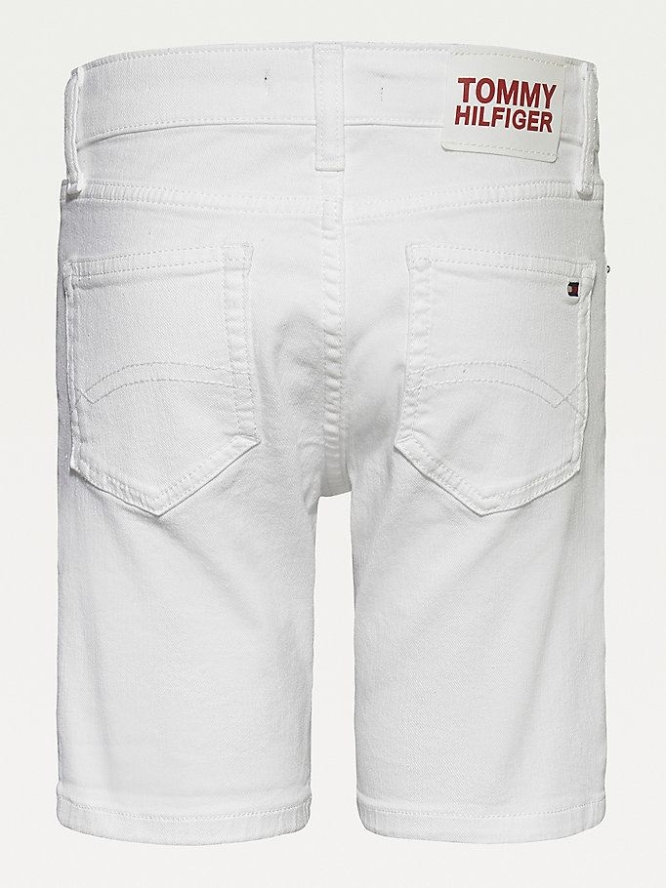 Tommy Hilfiger Spencer Stretch Denim Kurze Hose Kinder Weiß | AT856UYNG