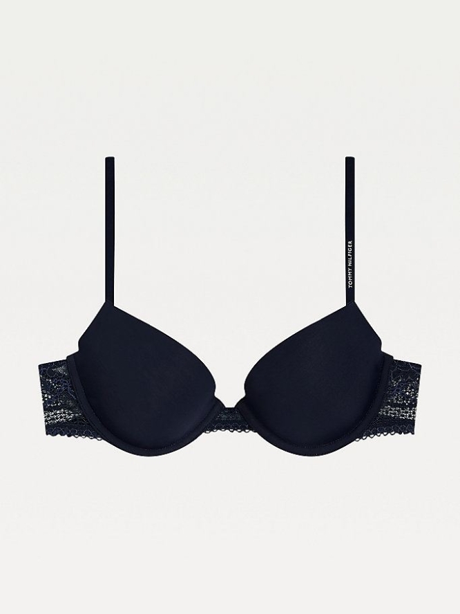 Tommy Hilfiger Spitze Detail Balconette Bra Unterwäsche Damen Dunkelblau | AT951PQZT