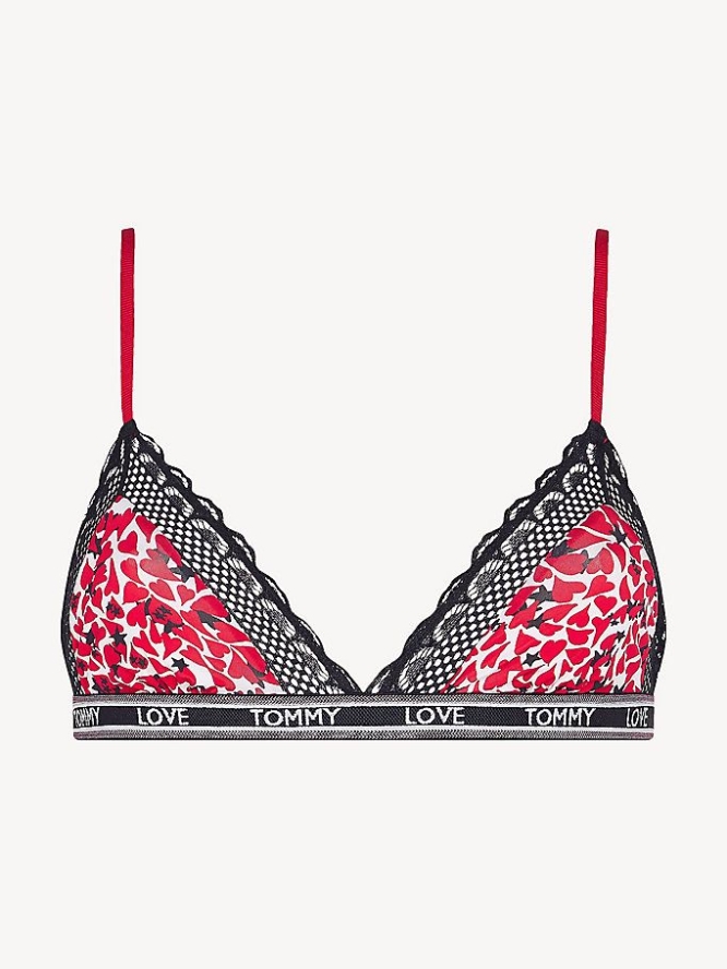 Tommy Hilfiger Spitze Triangle Bralette Unterwäsche Damen Rot | AT104LCXS