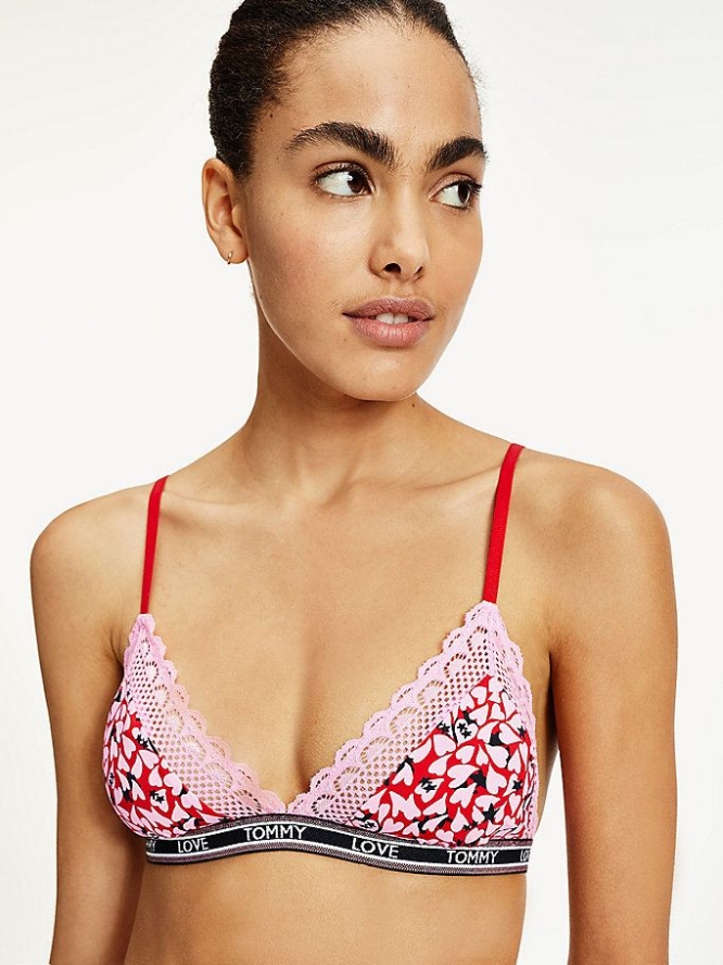 Tommy Hilfiger Spitze Triangle Bralette Unterwäsche Damen Lila | AT950PADM