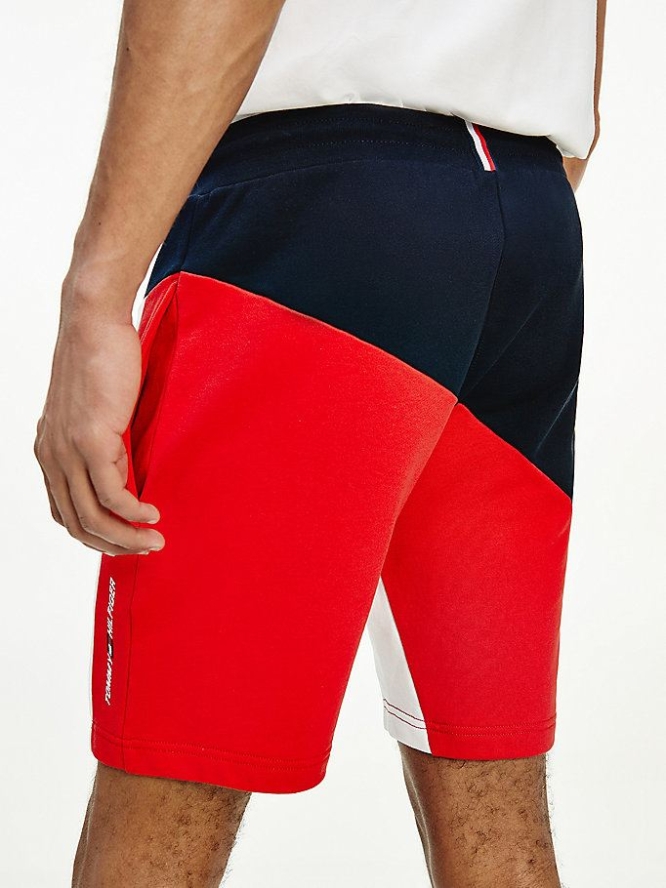 Tommy Hilfiger Sport Colour-Blocked Terry Kurze Hose Herren Dunkelblau | AT905BWTN