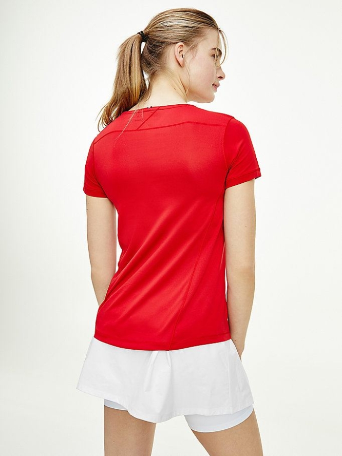 Tommy Hilfiger Sport Crew Neck T-shirts Damen Rot | AT439NGTH