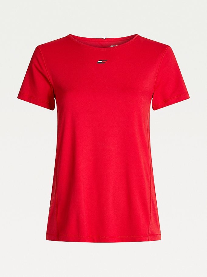 Tommy Hilfiger Sport Crew Neck T-shirts Damen Rot | AT439NGTH