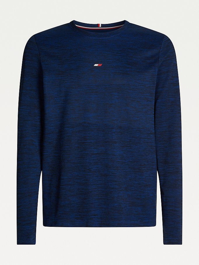 Tommy Hilfiger Sport Long Sleeve Seamless T-shirts Herren Dunkelblau | AT678GSVK