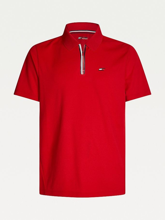 Tommy Hilfiger Sport Recycled Polyester Relaxed Fit Polo Shirts Herren Rot | AT487EODP