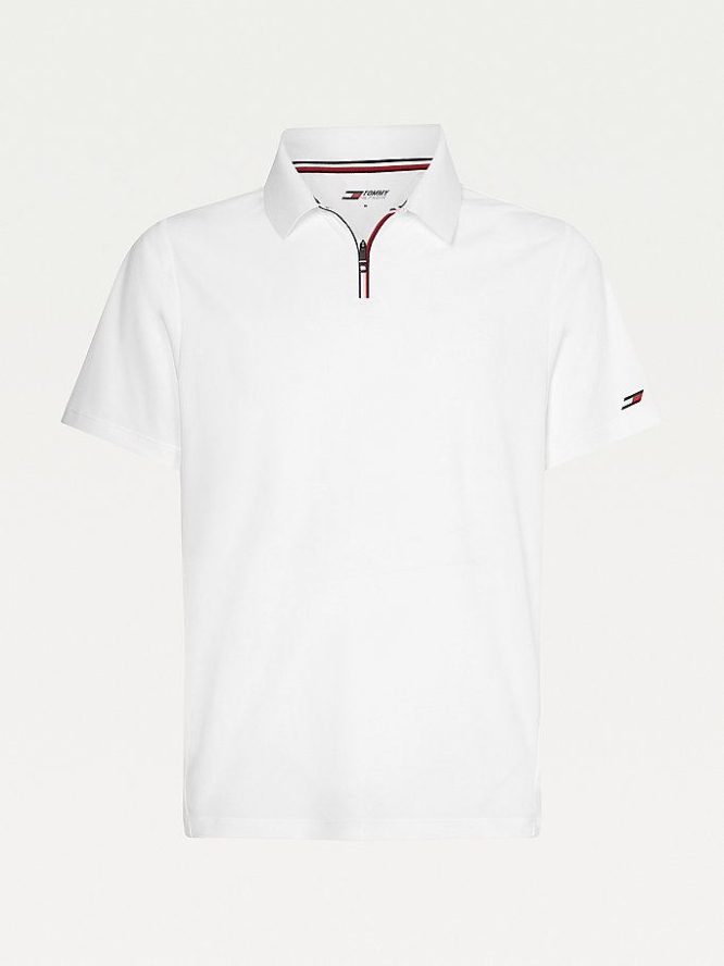 Tommy Hilfiger Sport Recycled Polyester Relaxed Fit Polo Shirts Herren Weiß | AT506DISW