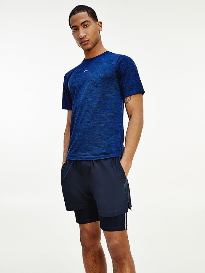 Tommy Hilfiger Sport Seamless Slim Fit T-shirts Herren Dunkelblau | AT713XVDJ