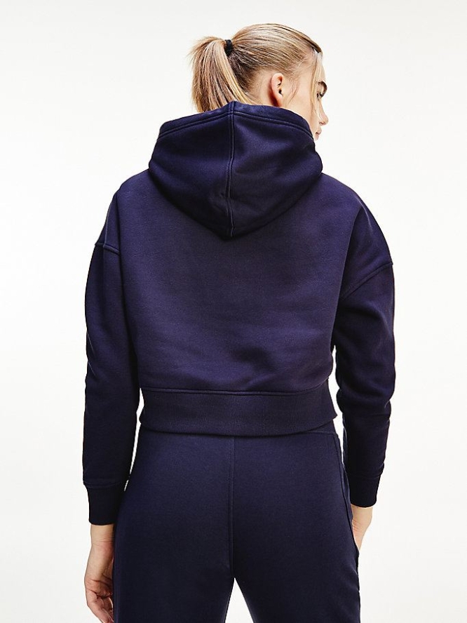 Tommy Hilfiger Sport TH Cool Fleece Hoodie Damen Dunkelblau | AT298CAZL