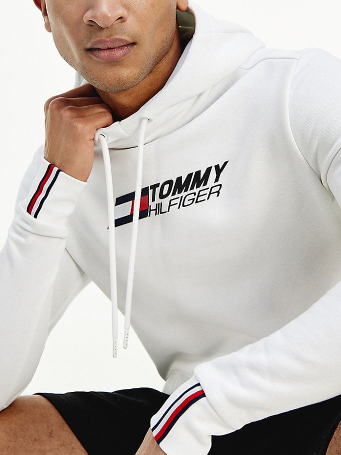 Tommy Hilfiger Sport TH Cool Flex Fleece Hoodie Herren Weiß | AT816PXZQ