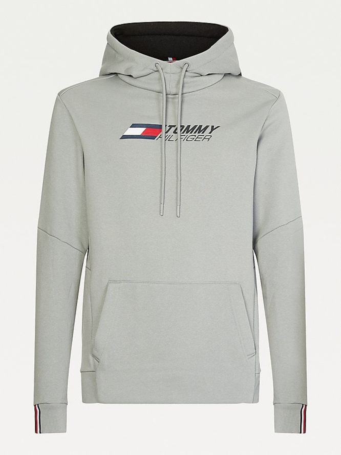 Tommy Hilfiger Sport TH Cool Flex Fleece Hoodie Herren Silber | AT916XLEQ