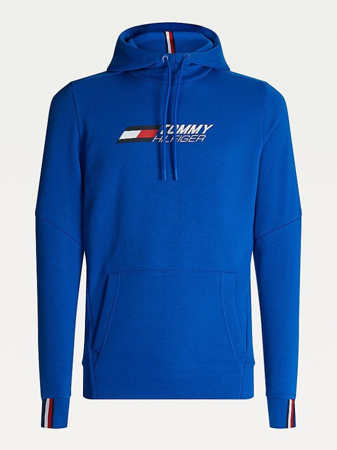 Tommy Hilfiger Sport TH Cool Flex Fleece Hoodie Herren Blau | AT970FGOU