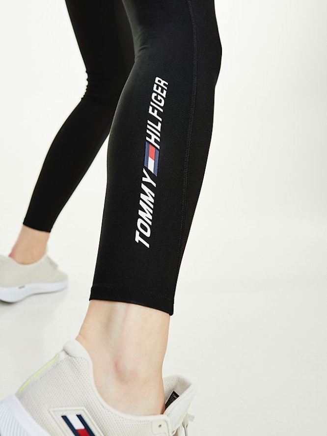 Tommy Hilfiger Sport TH Cool Full Length Leggings Damen Schwarz | AT360KVQJ