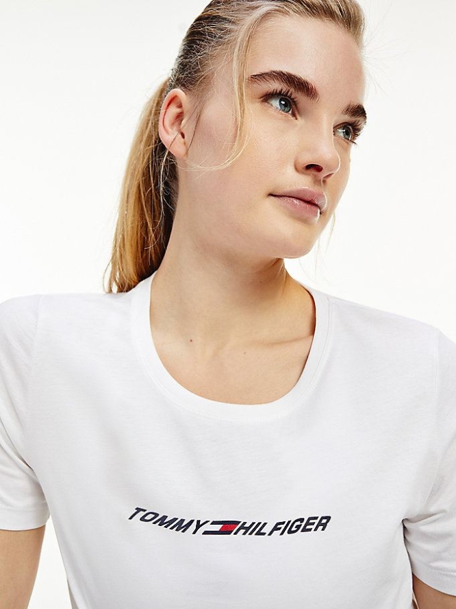 Tommy Hilfiger Sport TH Cool Graphic T-shirts Damen Weiß | AT409GCZU