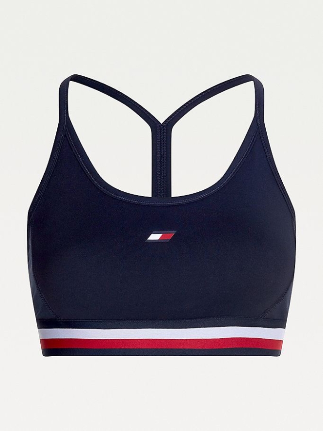 Tommy Hilfiger Sport TH Cool Laufschuhe Signature Underband Sports Bra Unterwäsche Damen Dunkelblau | AT365CTIU