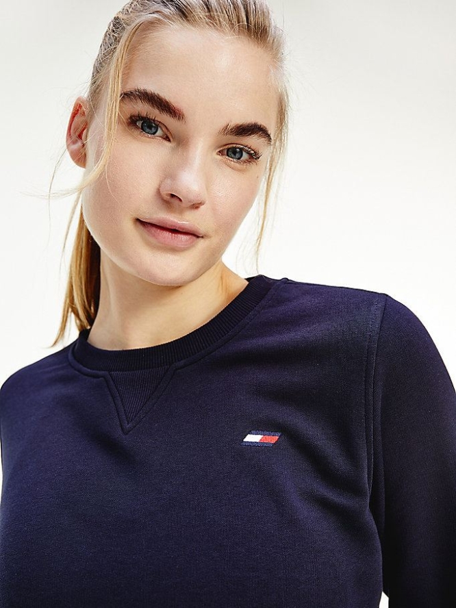 Tommy Hilfiger Sport TH Cool Organic Baumwoll Sweatshirts Damen Dunkelblau | AT193KFCH