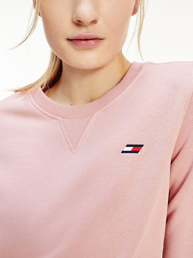 Tommy Hilfiger Sport TH Cool Organic Baumwoll Sweatshirts Damen Rosa | AT651AZMC