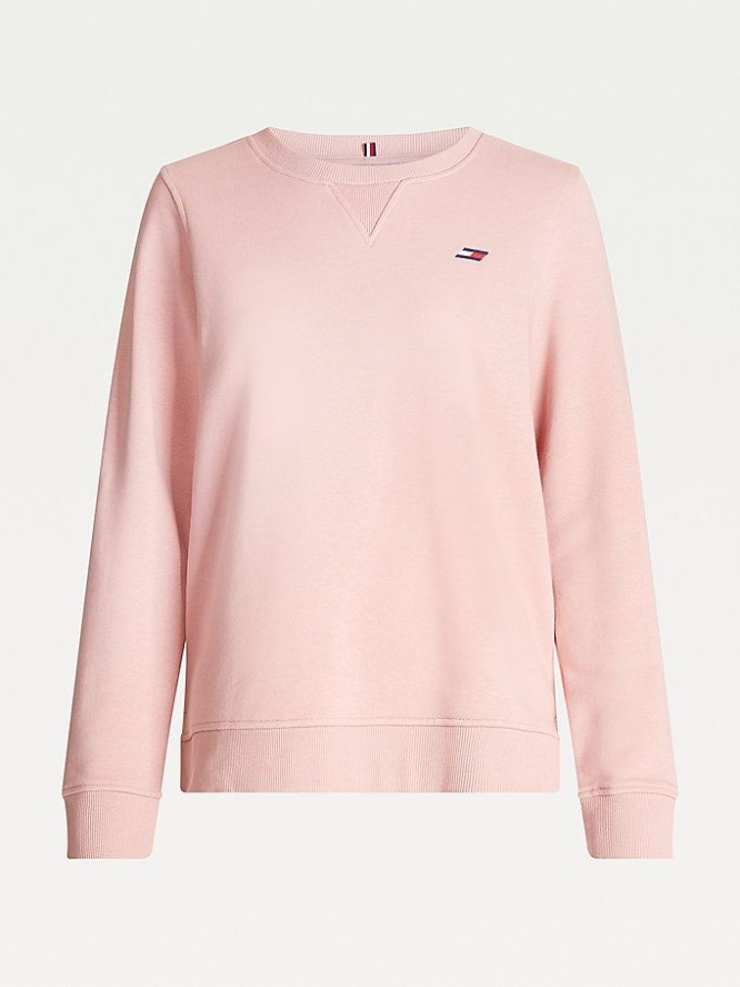 Tommy Hilfiger Sport TH Cool Organic Baumwoll Sweatshirts Damen Rosa | AT651AZMC