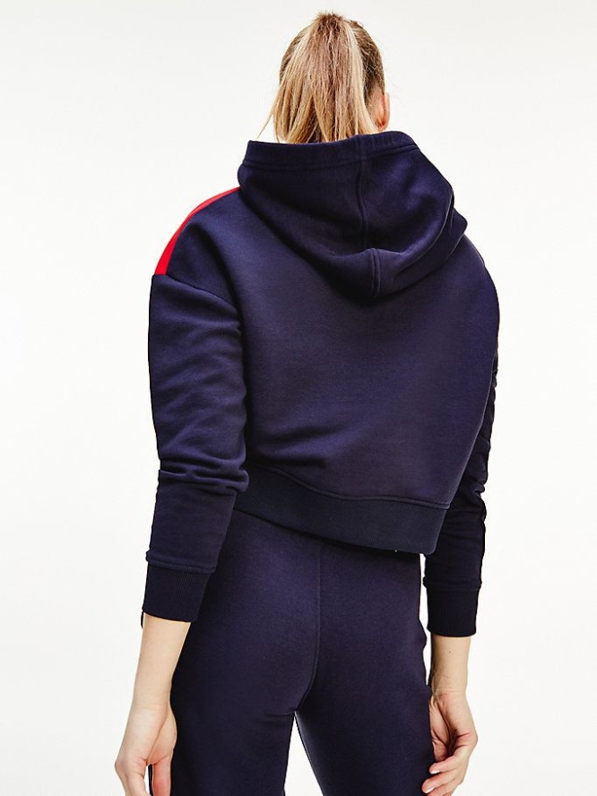 Tommy Hilfiger Sport TH Cool Relaxed Colour-Blocked Hoodie Damen Dunkelblau | AT460BPHL