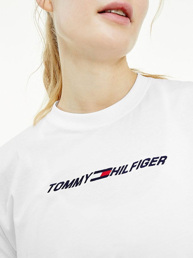 Tommy Hilfiger Sport TH Cool Relaxed Fit T-shirts Damen Weiß | AT435EJYW