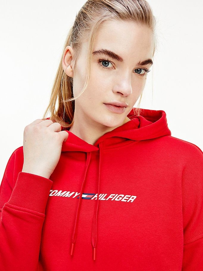 Tommy Hilfiger Sport TH Cool Relaxed Fit Hoodie Damen Rot | AT920JCPH