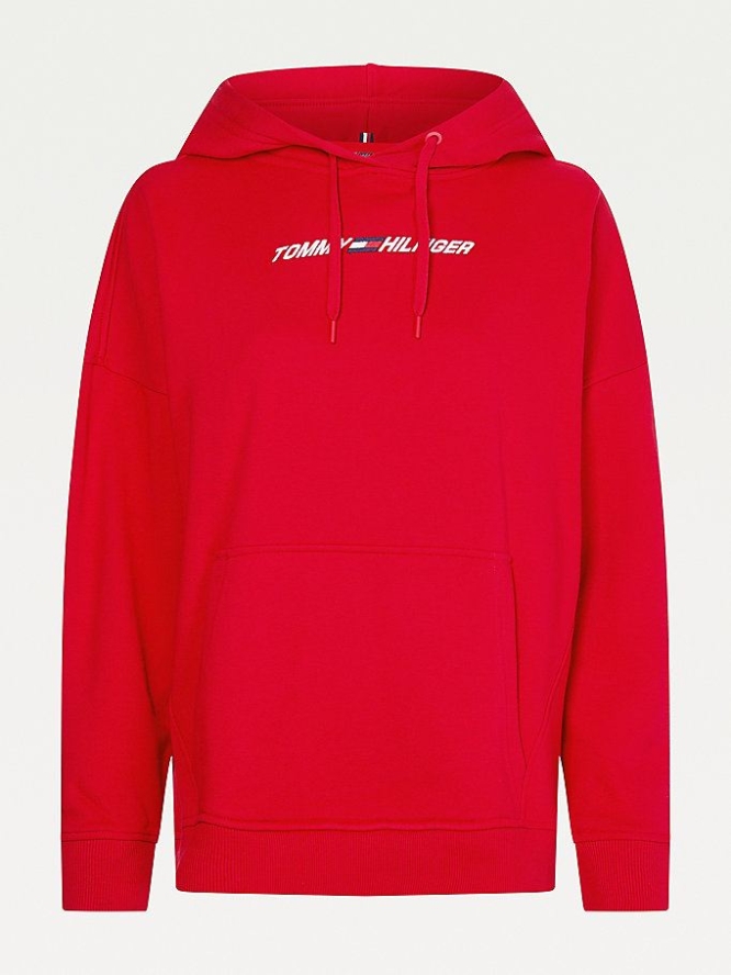 Tommy Hilfiger Sport TH Cool Relaxed Fit Hoodie Damen Rot | AT920JCPH