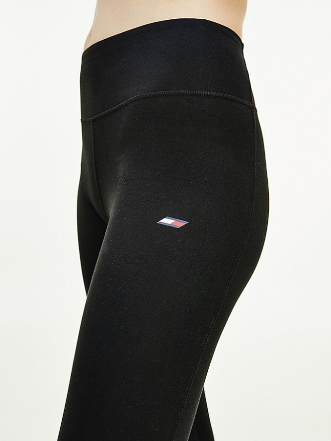 Tommy Hilfiger Sport TH Cool Schlank Leggings Damen Schwarz | AT271VNCB