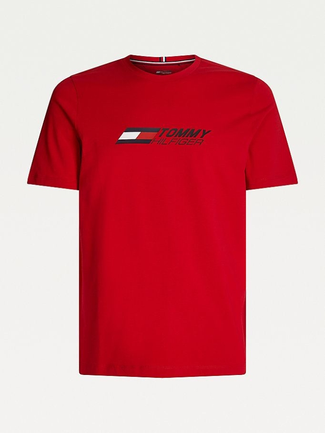 Tommy Hilfiger Sport TH Cool Slim Fit T-shirts Herren Rot | AT764EHMD