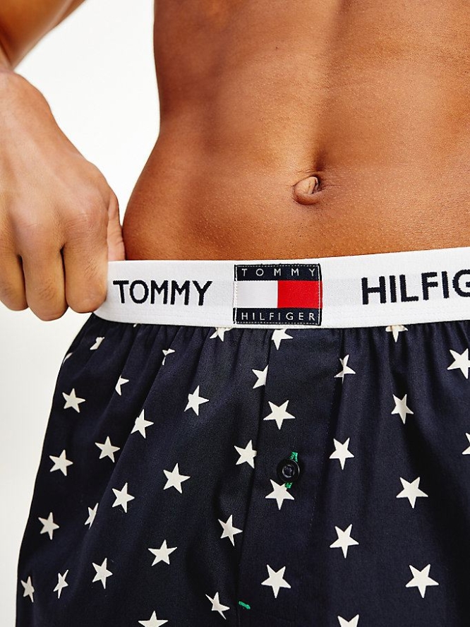 Tommy Hilfiger Star Print Woven Boxers Unterwäsche Herren Blau | AT954QRXC