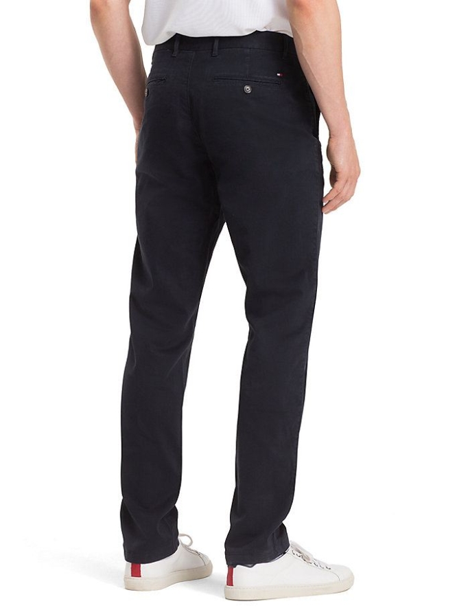 Tommy Hilfiger Stretch Baumwoll Chino-hosen Herren Dunkelblau | AT960KHQY