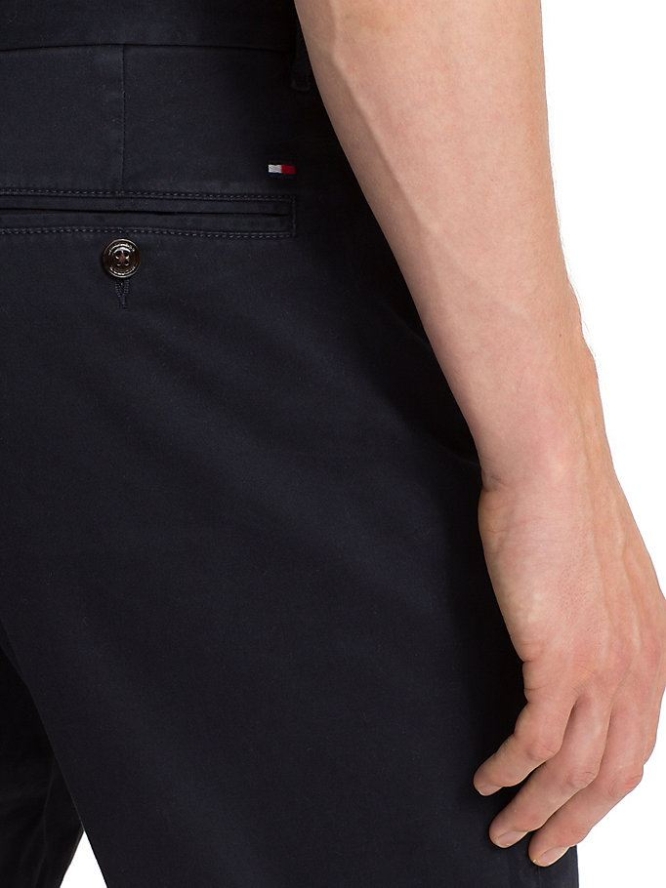 Tommy Hilfiger Stretch Baumwoll Chino-hosen Herren Dunkelblau | AT960KHQY