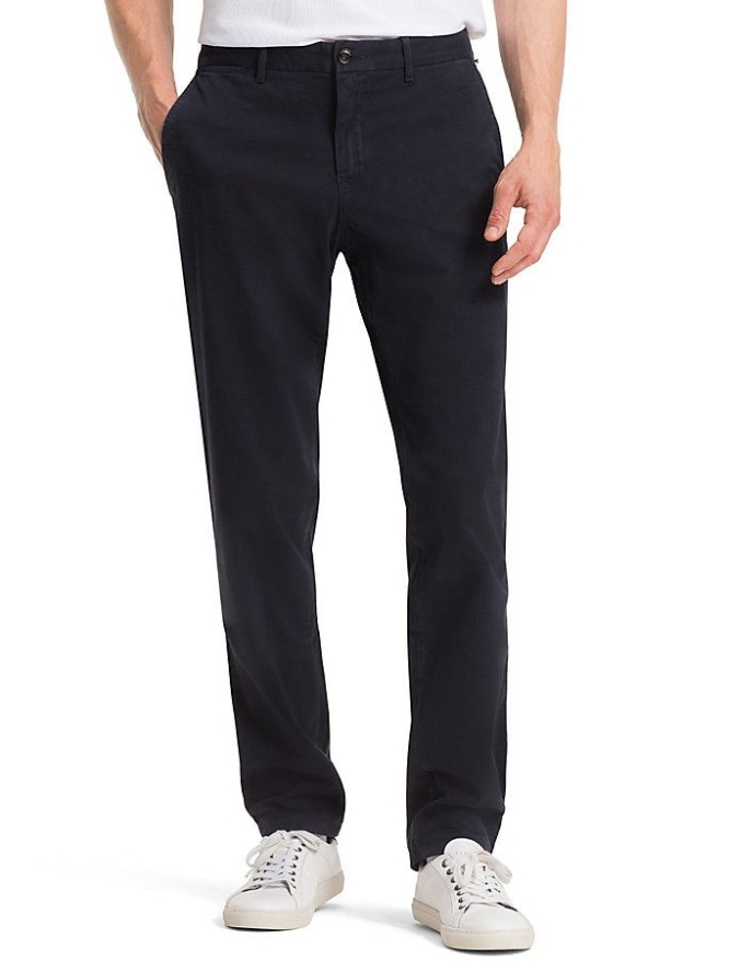 Tommy Hilfiger Stretch Baumwoll Chino-hosen Herren Dunkelblau | AT960KHQY