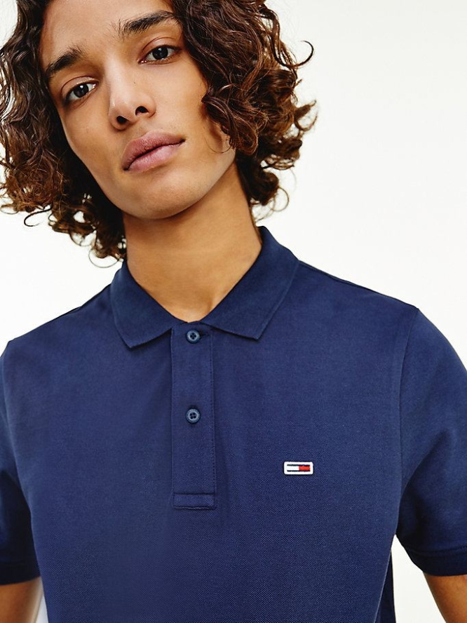 Tommy Hilfiger Stretch Organic Baumwoll Slim Polo Shirts Herren Hellnavy | AT069CMHY