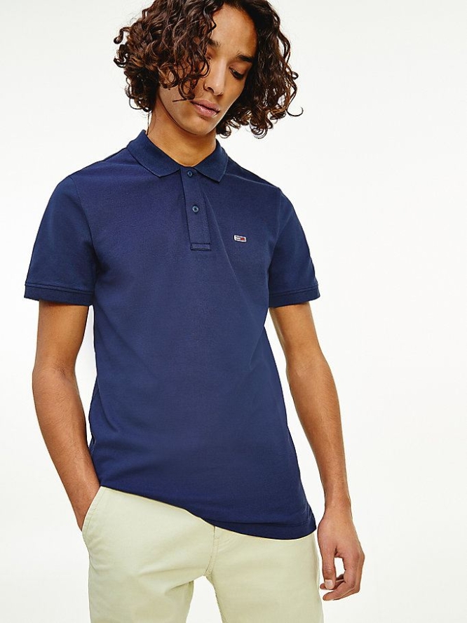 Tommy Hilfiger Stretch Organic Baumwoll Slim Polo Shirts Herren Hellnavy | AT069CMHY