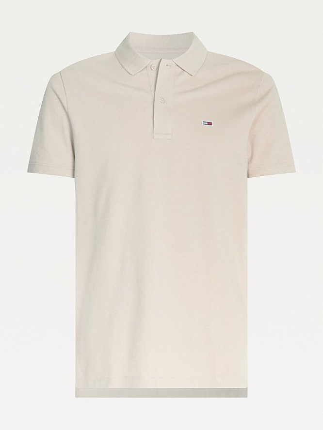 Tommy Hilfiger Stretch Organic Baumwoll Slim Polo Shirts Herren Beige | AT286GDRP