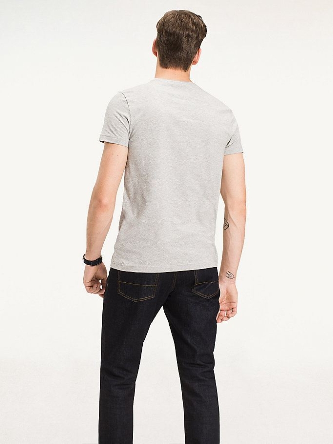 Tommy Hilfiger Stretch Slim Fit T-shirts Herren Grau | AT691TEKZ