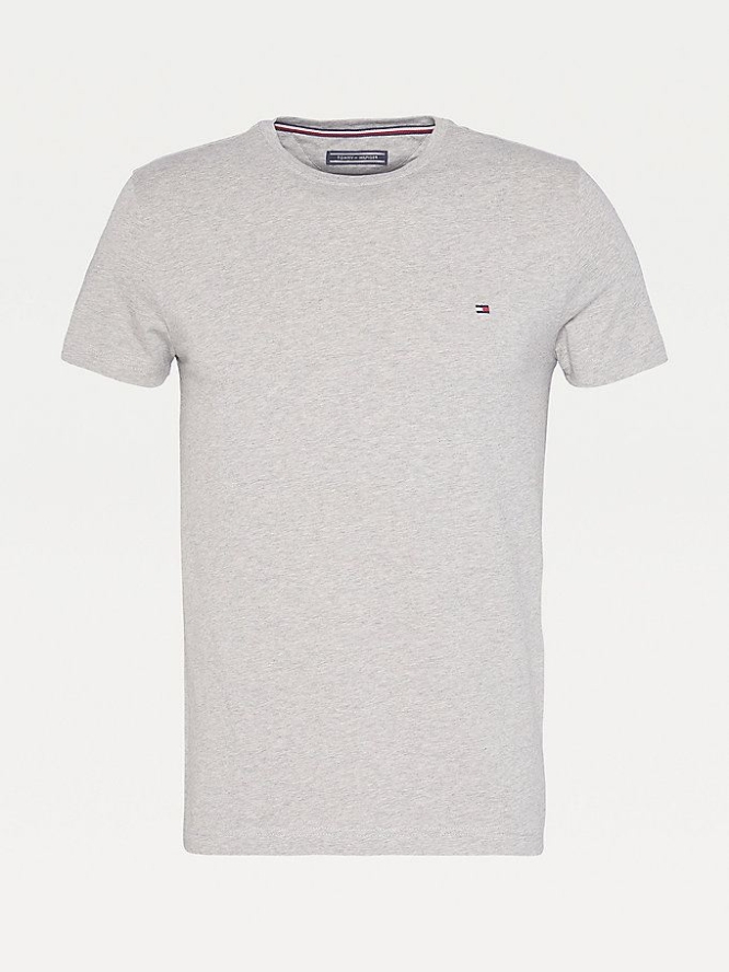 Tommy Hilfiger Stretch Slim Fit T-shirts Herren Grau | AT691TEKZ