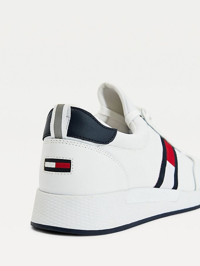 Tommy Hilfiger Stretch Spitze-Up Sneakers Herren Weiß | AT527JGWX