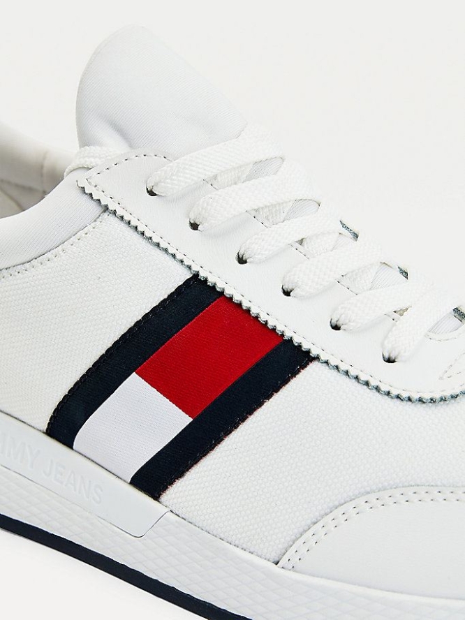 Tommy Hilfiger Stretch Spitze-Up Sneakers Herren Weiß | AT527JGWX