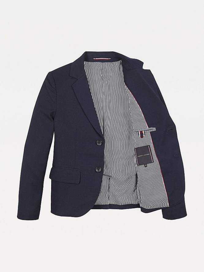 Tommy Hilfiger Stretch Viscose Single Breasted Jacke Kinder Hellnavy | AT596KAQI