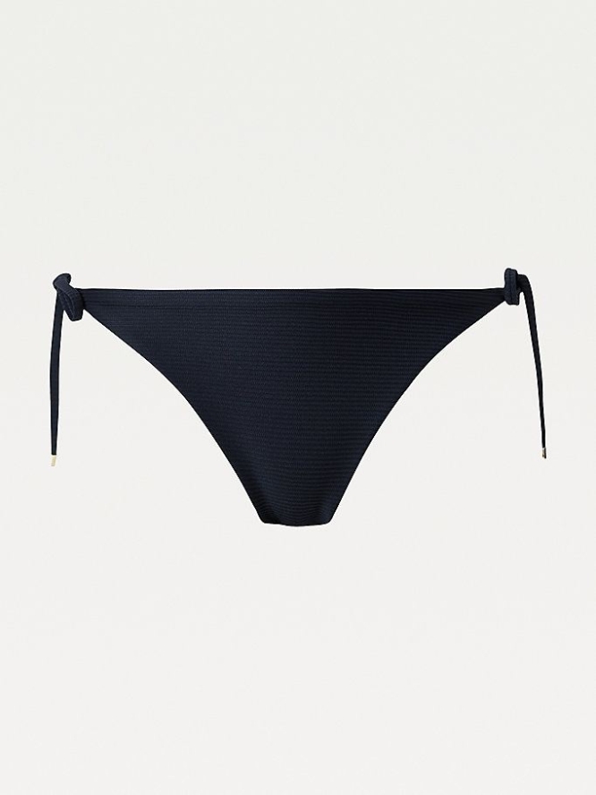 Tommy Hilfiger String Side-Tie Bikini Bottoms Bademode Damen Schwarz | AT386SCRQ