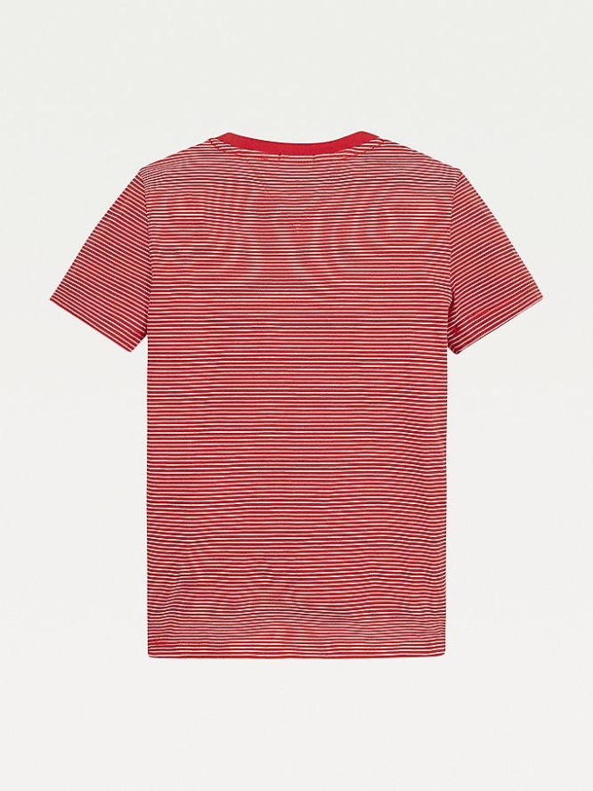 Tommy Hilfiger Stripe Crew Neck T-shirts Kinder Rot | AT965SJLB