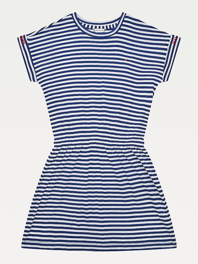 Tommy Hilfiger Stripe Kleider Kinder Navy | AT412MCLH