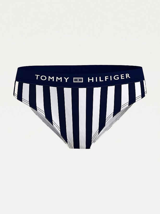 Tommy Hilfiger Stripe Logo Klassische Bikini Bottoms Bademode Damen Stripes | AT459IWXF